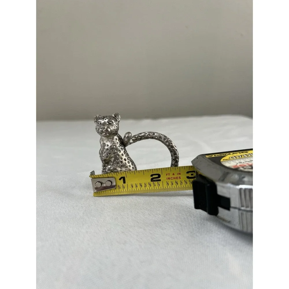 Arthur Court 2000 Safari Leopard Napkin Rings Set of 2 Aluminum Jungle Decor